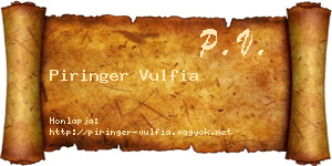 Piringer Vulfia névjegykártya